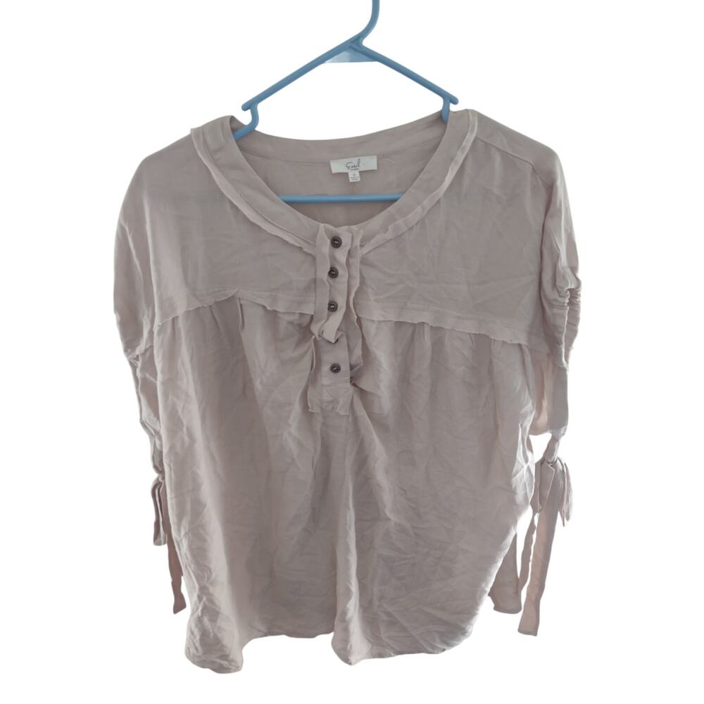Easel Los Angeles Flowy Bohemian Top‎ Small Oversized Neutral Lagenlook Timeless